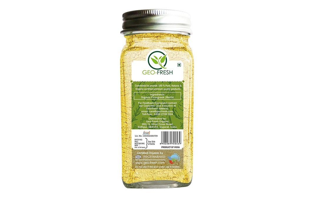 Geo-Fresh Organic Fenugreek Powder    Bottle  65 grams